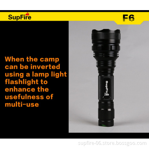 Rechargeable aluminum alloy super bright SupFire F6 LED police torch